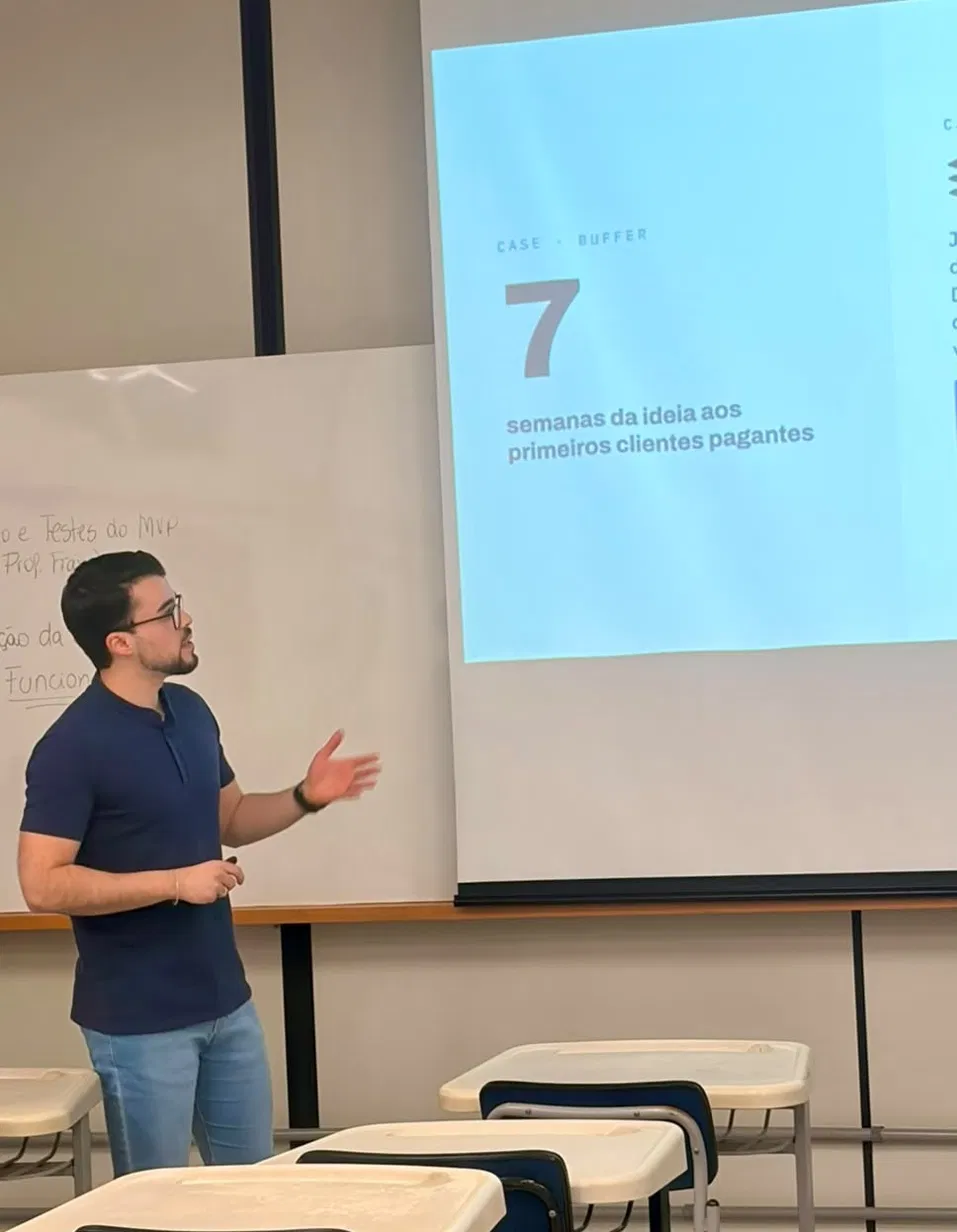 Aula prática de MVP no curso de Administração